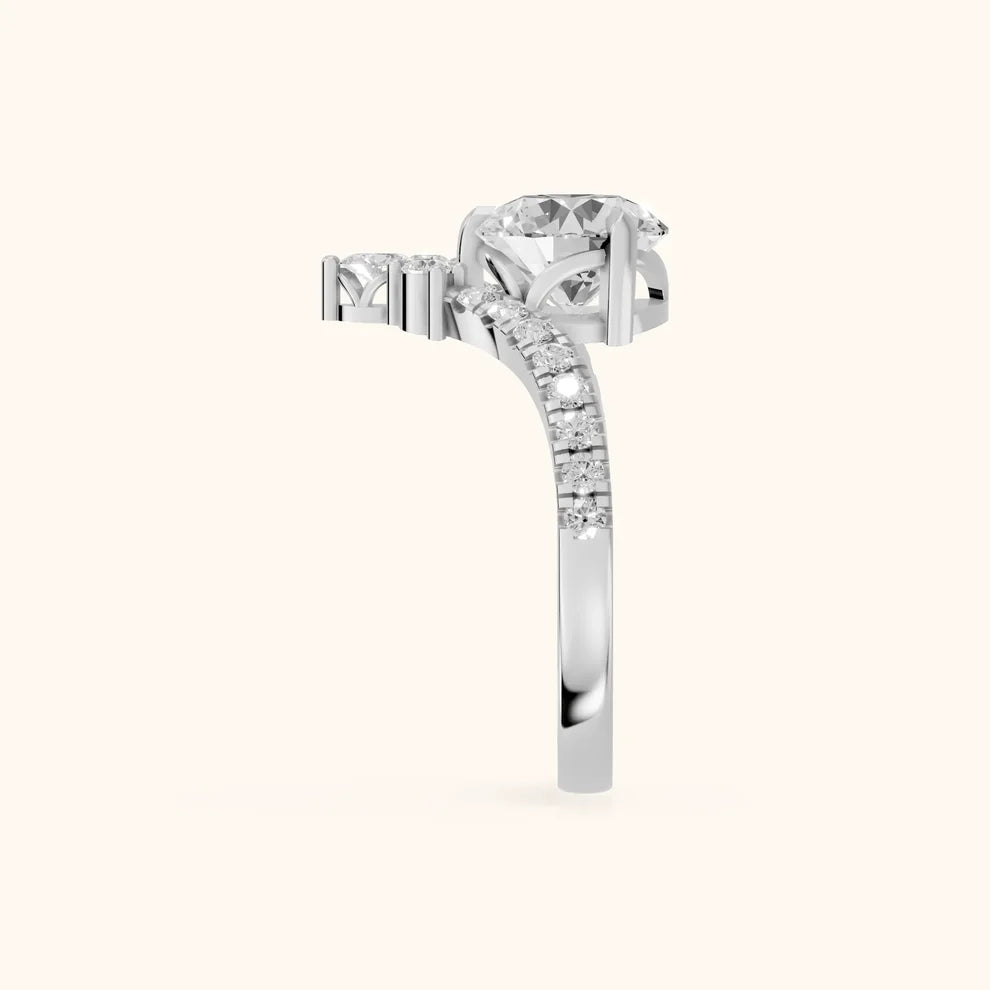 Isabella Legacy Side Stone Round Diamond Engagement & Wedding Ring
