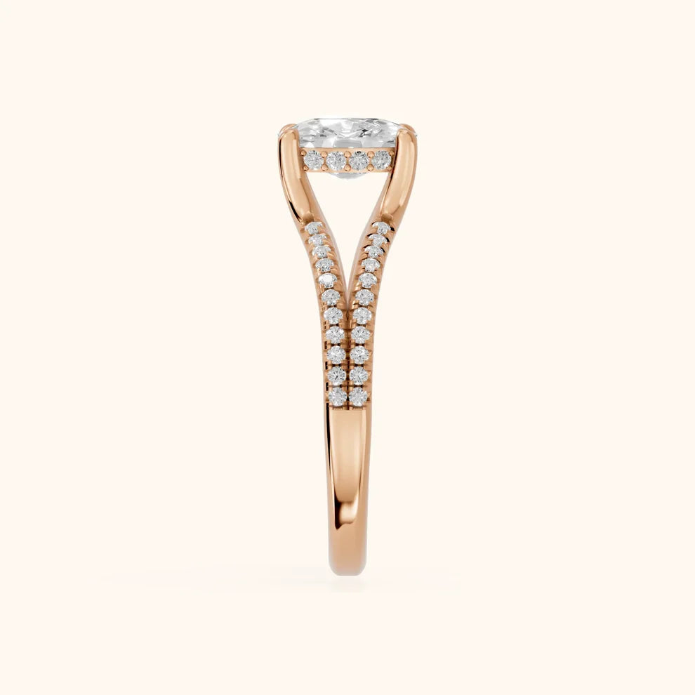 Eternal Embrace Solitaire Cushion Diamond Engagement & Wedding Ring