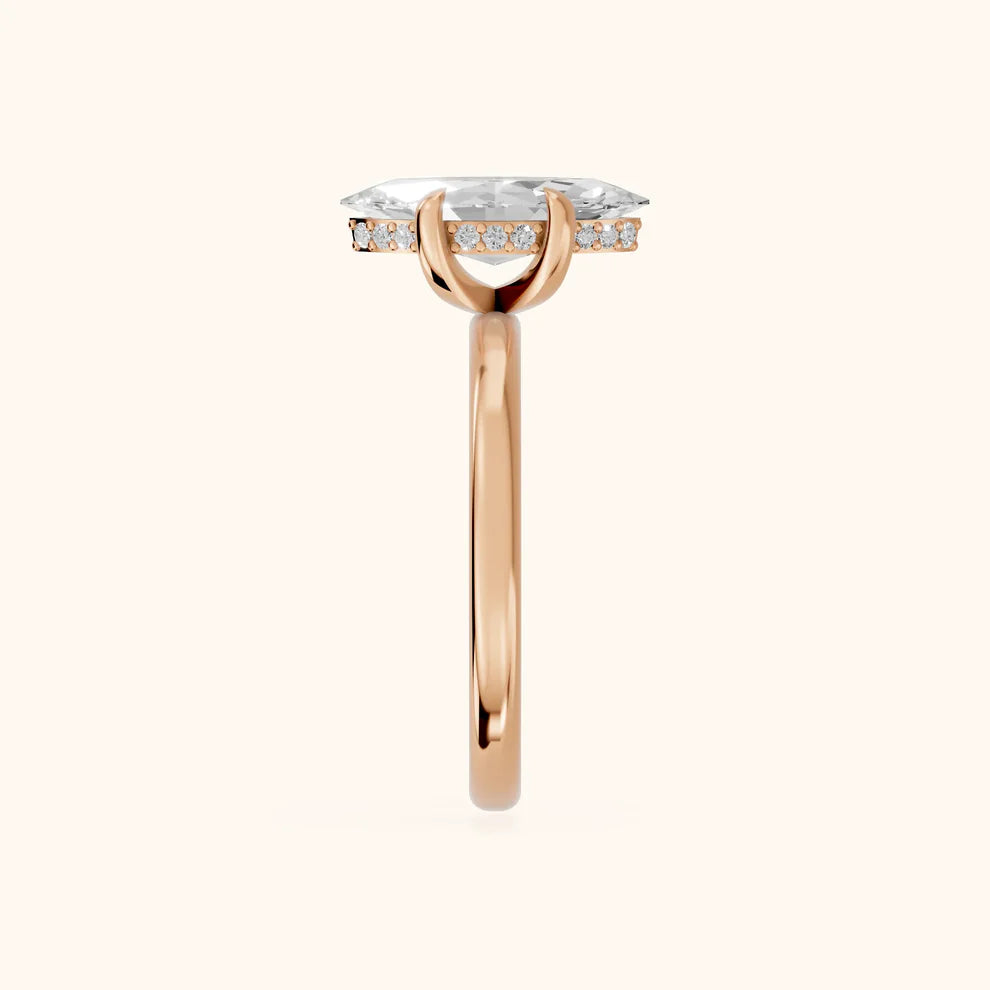 Marquise Diamond Engagement & Wedding Ring