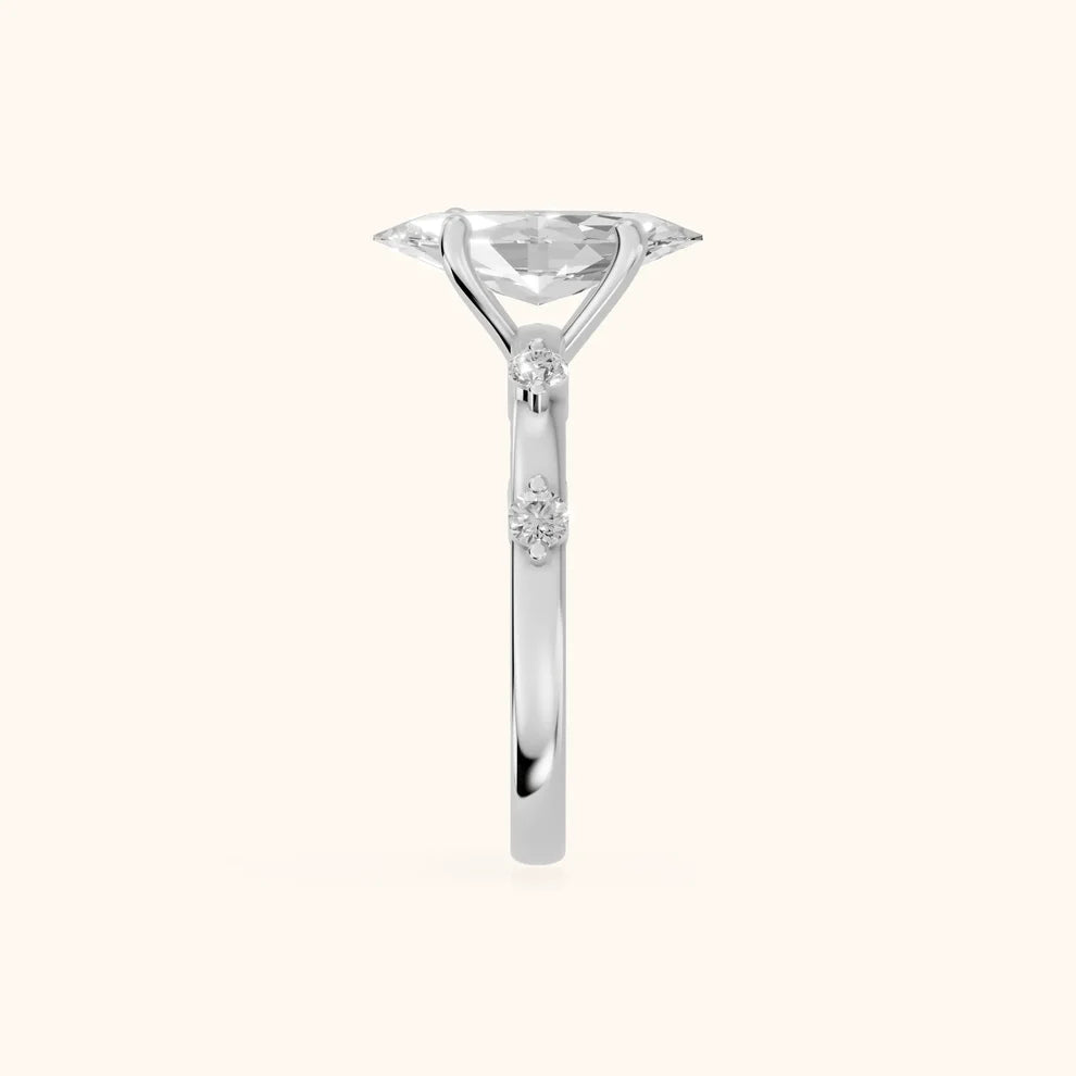 Elena Radiance Solitaire Marquise Diamond Engagement & Wedding Ring