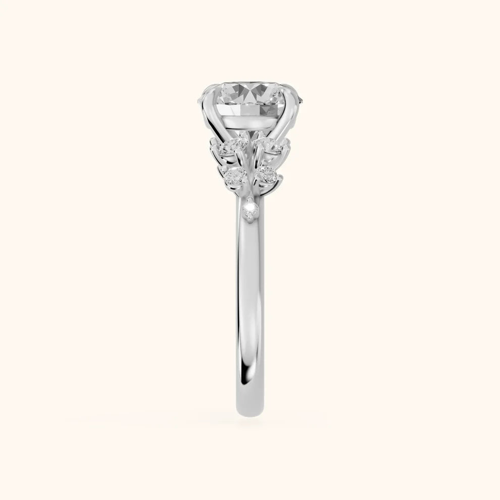 Evelina Bloom Round Diamond Engagement & Wedding Ring