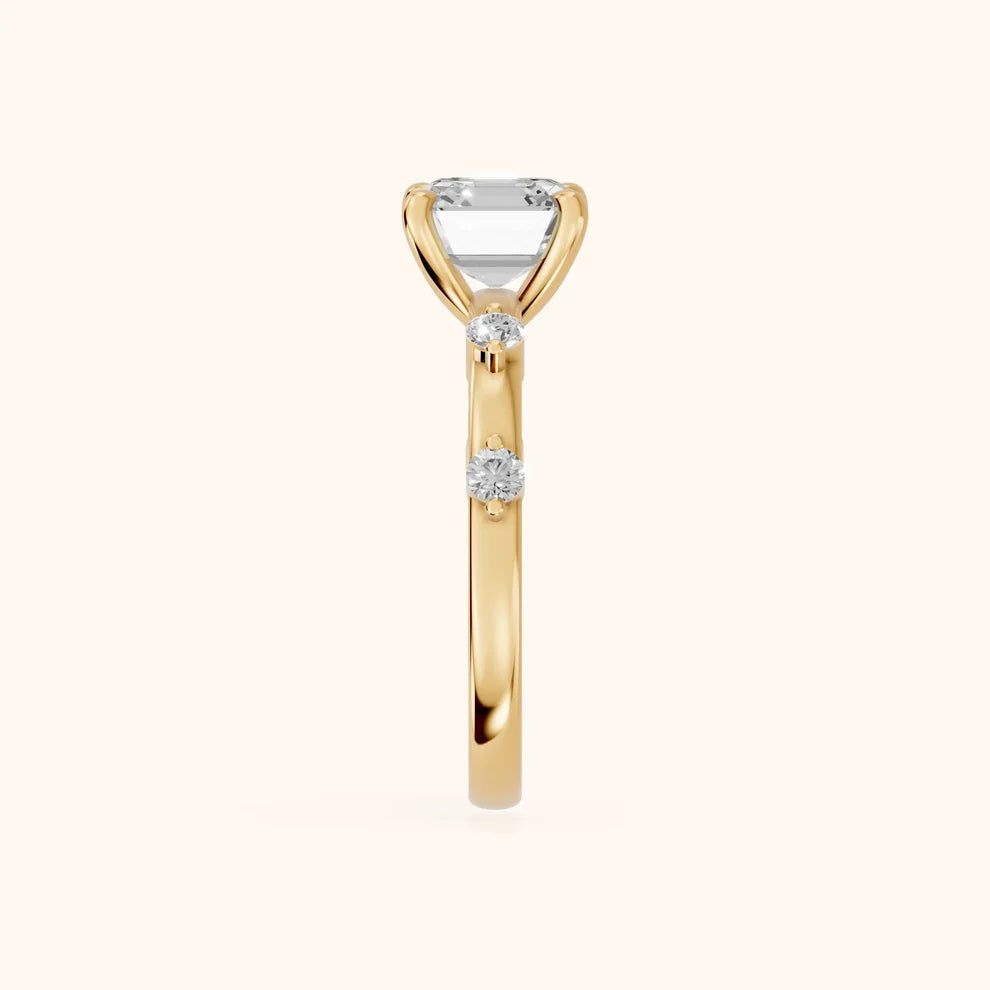 Elena Radiance Solitaire Asscher Diamond Engagement & Wedding Ring