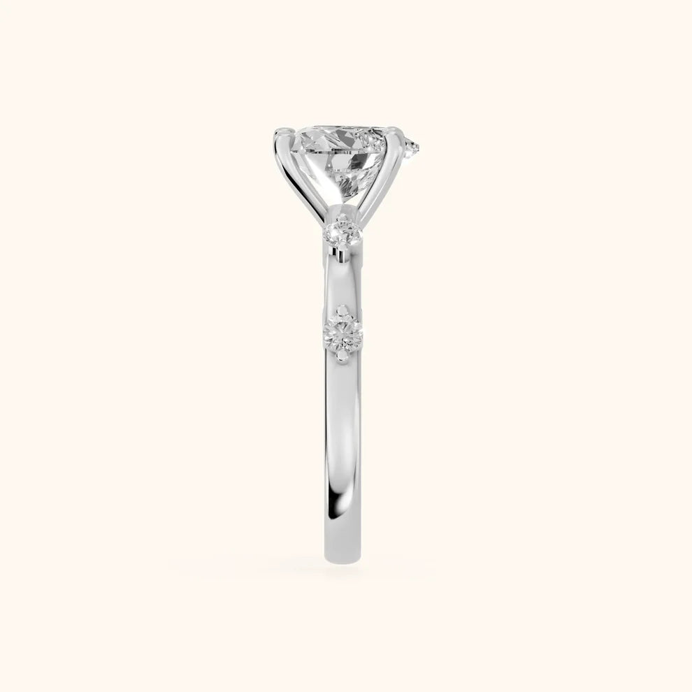 Elena Radiance Solitaire Heart Diamond Engagement & Wedding Ring