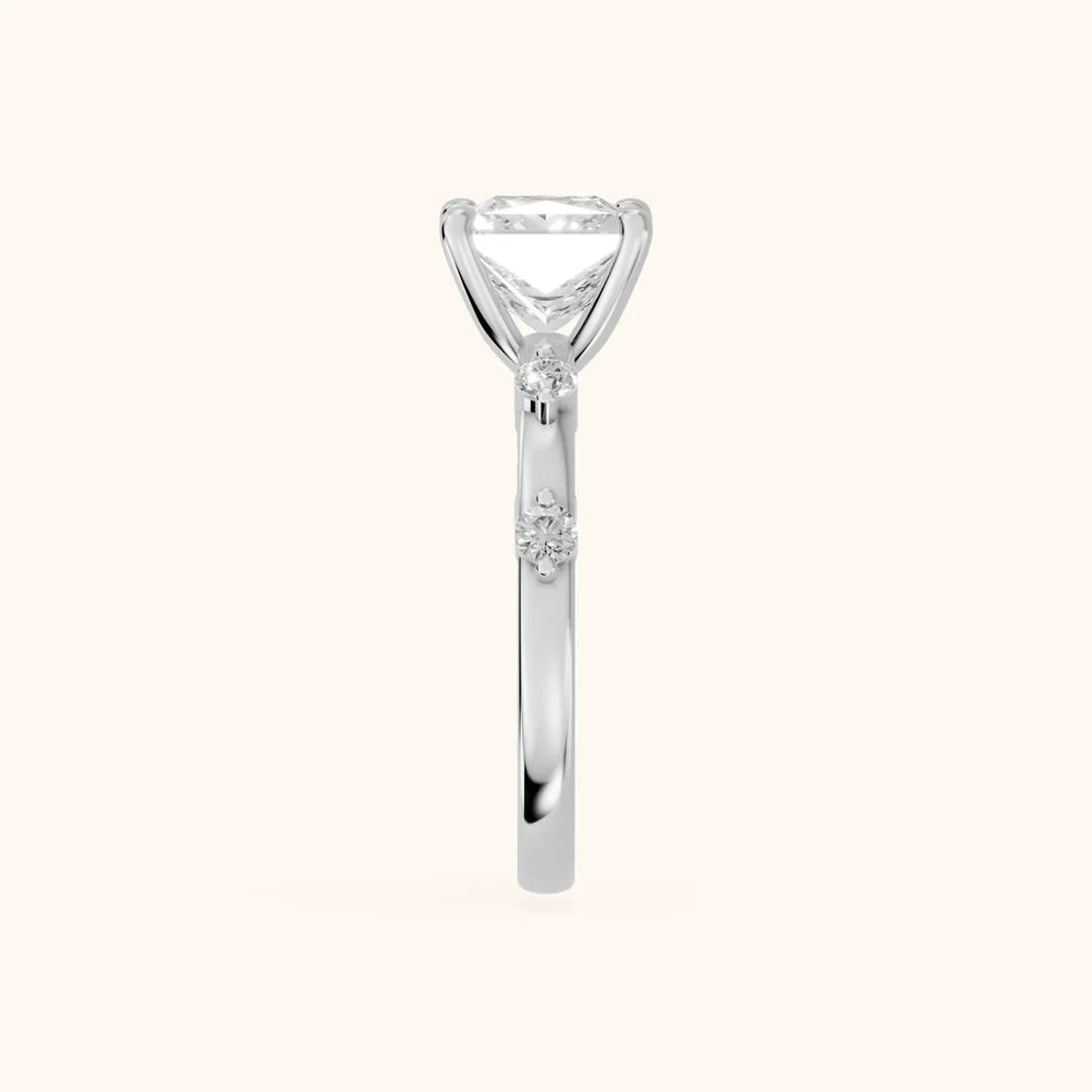 Elena Radiance Solitaire Princess Diamond Engagement & Wedding Ring