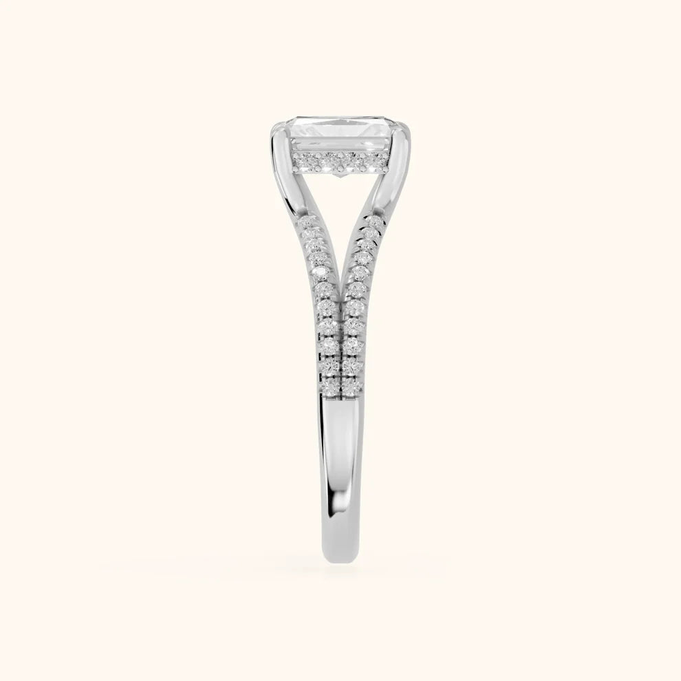 Eternal Embrace Solitaire Radiant Diamond Engagement & Wedding Ring