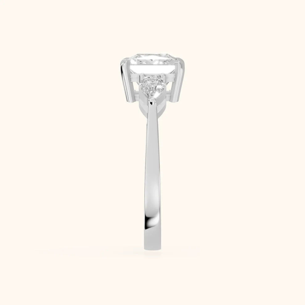 Grace Three Stone Princess Diamond Engagement & Wedding Ring