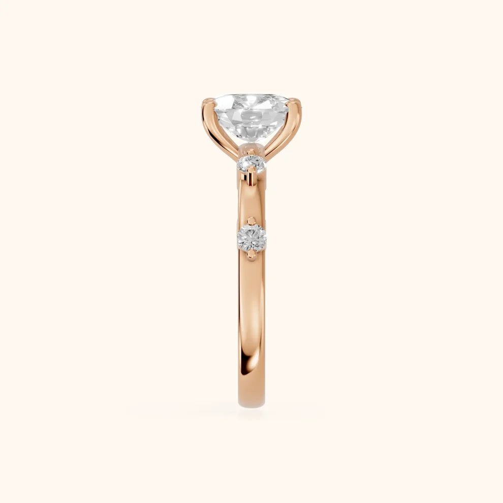 Elena Radiance Solitaire Cushion Diamond Engagement & Wedding Ring
