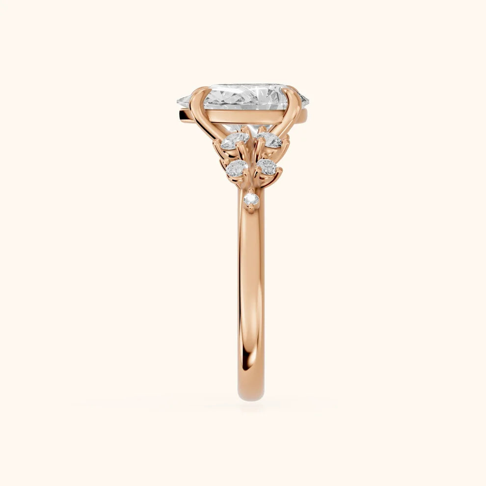 Evelina Bloom Pear Diamond Engagement & Wedding Ring
