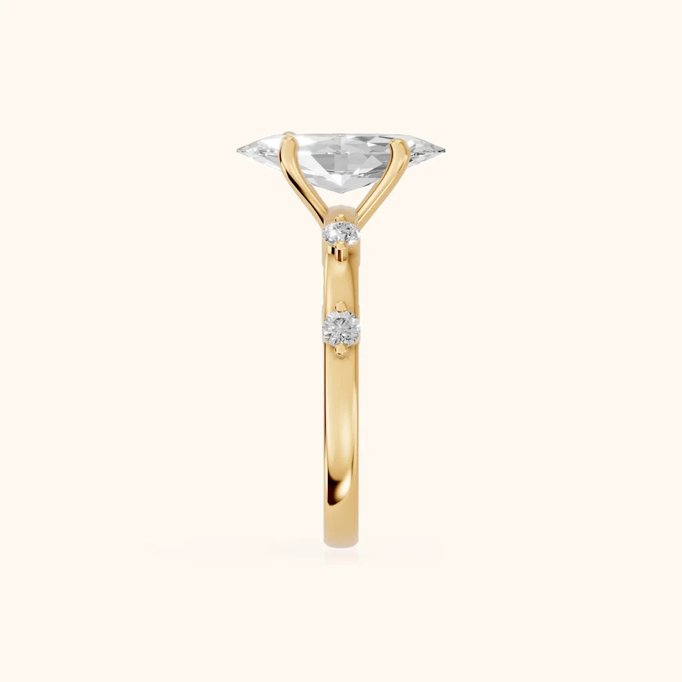 Elena Radiance Solitaire Marquise Diamond Engagement & Wedding Ring
