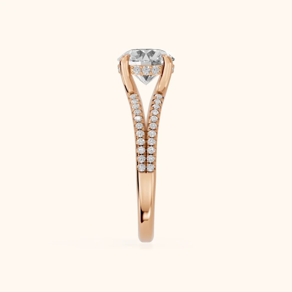 Eternal Embrace Solitaire Round Diamond Engagement & Wedding Ring