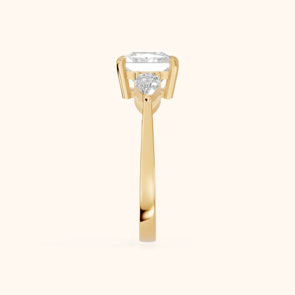 Grace Three Stone Princess Diamond Engagement & Wedding Ring