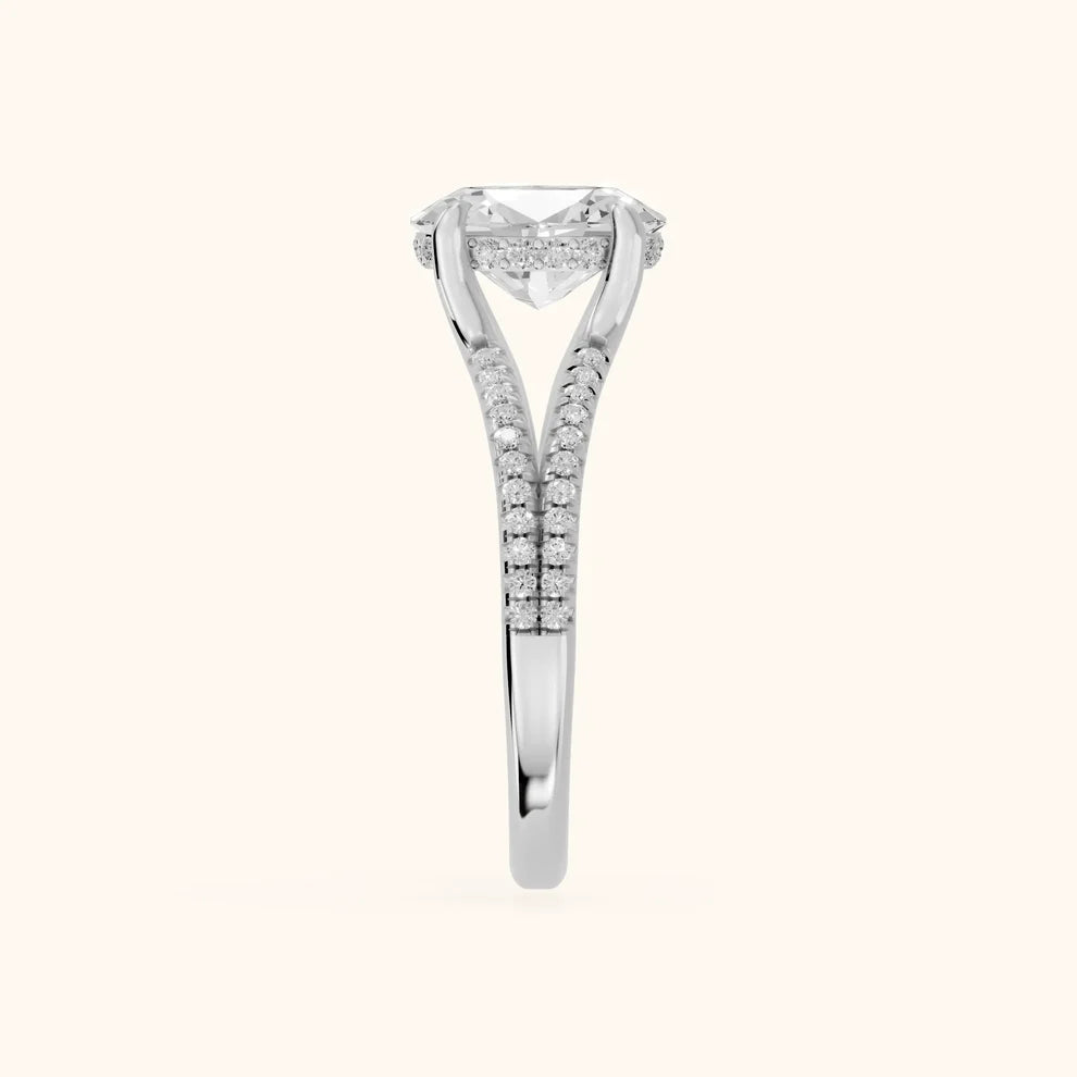 Eternal Embrace Solitaire Oval Diamond Engagement & Wedding Ring