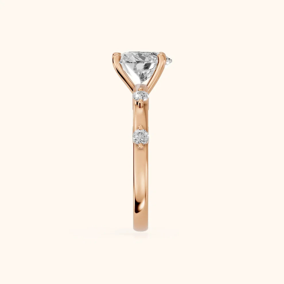 Elena Radiance Solitaire Heart Diamond Engagement & Wedding Ring