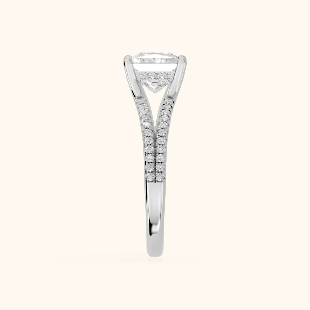 Eternal Embrace Solitaire Princess Diamond Engagement & Wedding Ring