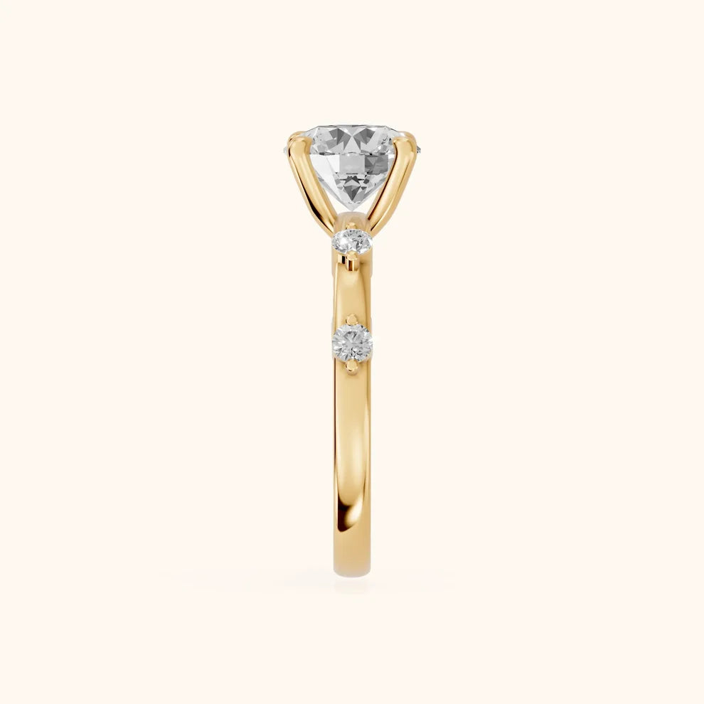 Elena Radiance Solitaire Round Diamond Engagement & Wedding Ring