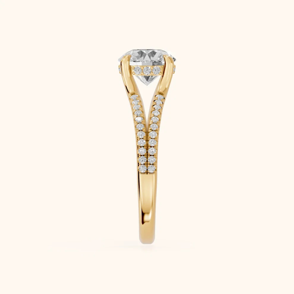 Eternal Embrace Solitaire Round Diamond Engagement & Wedding Ring