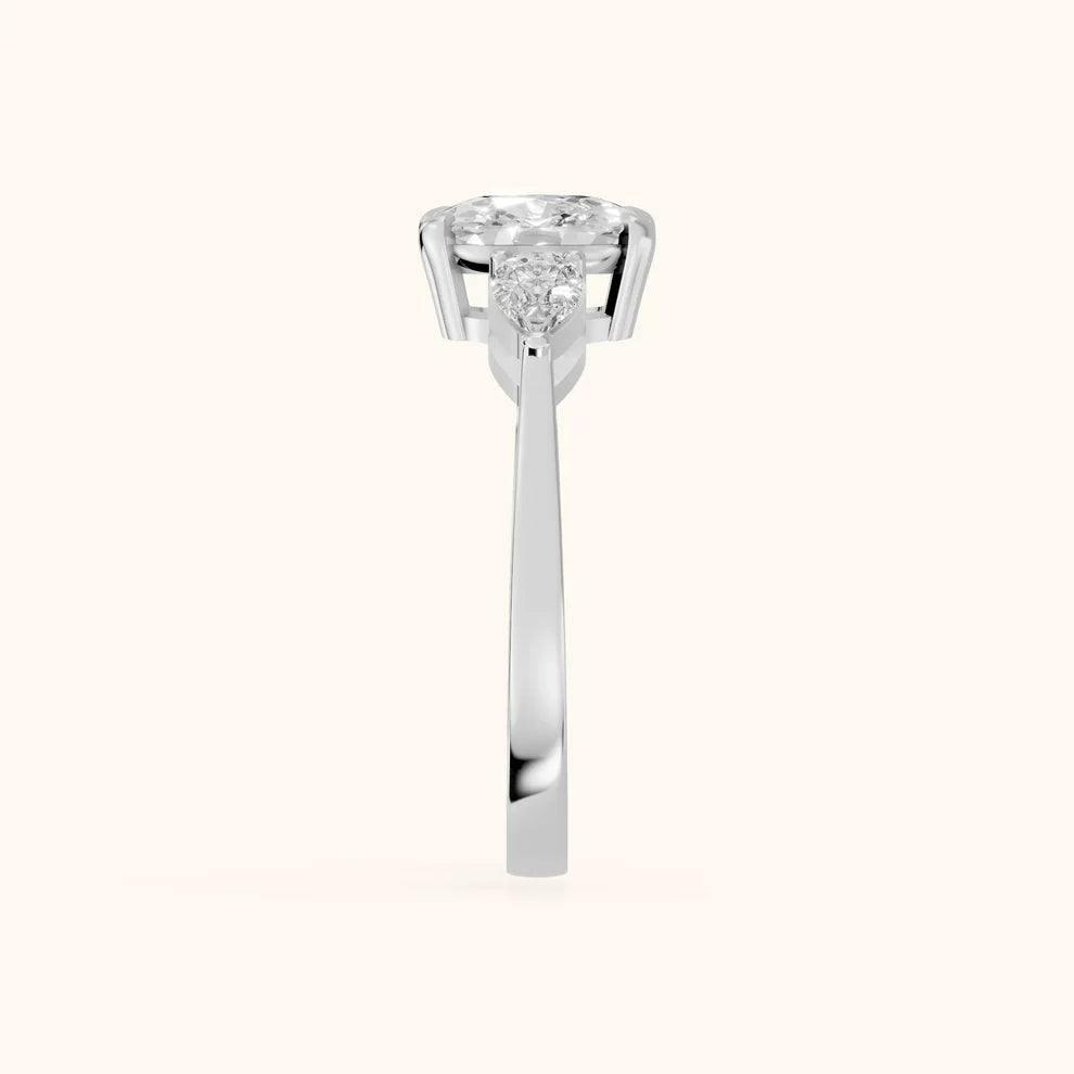 Grace Three Stone Cushion Diamond Engagement & Wedding Ring