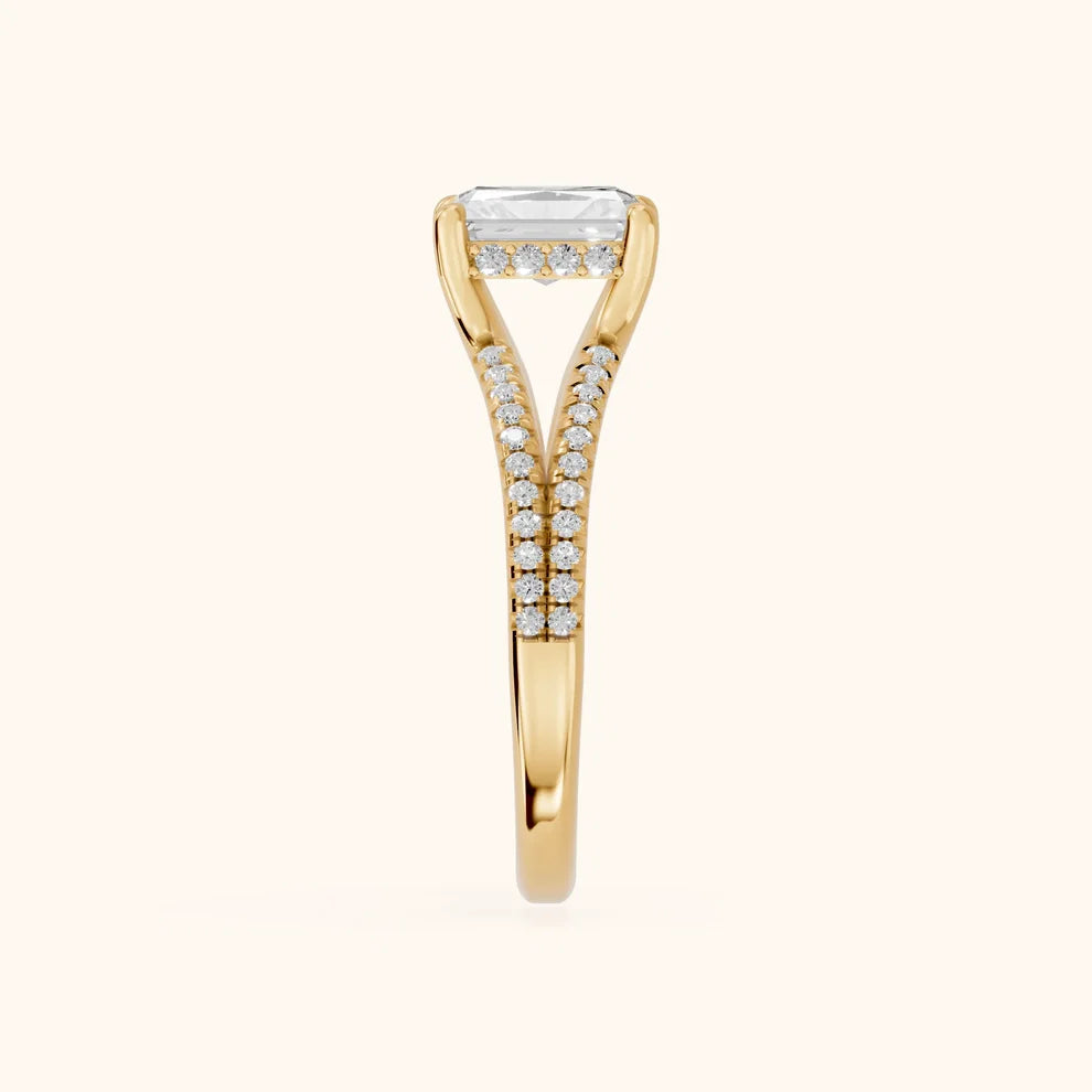 Eternal Embrace Solitaire Radiant Diamond Engagement & Wedding Ring
