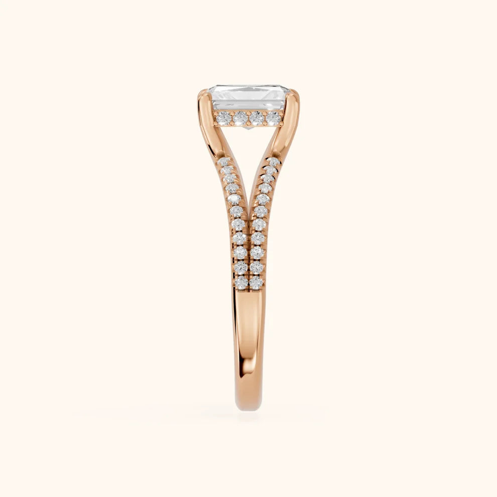 Eternal Embrace Solitaire Radiant Diamond Engagement & Wedding Ring