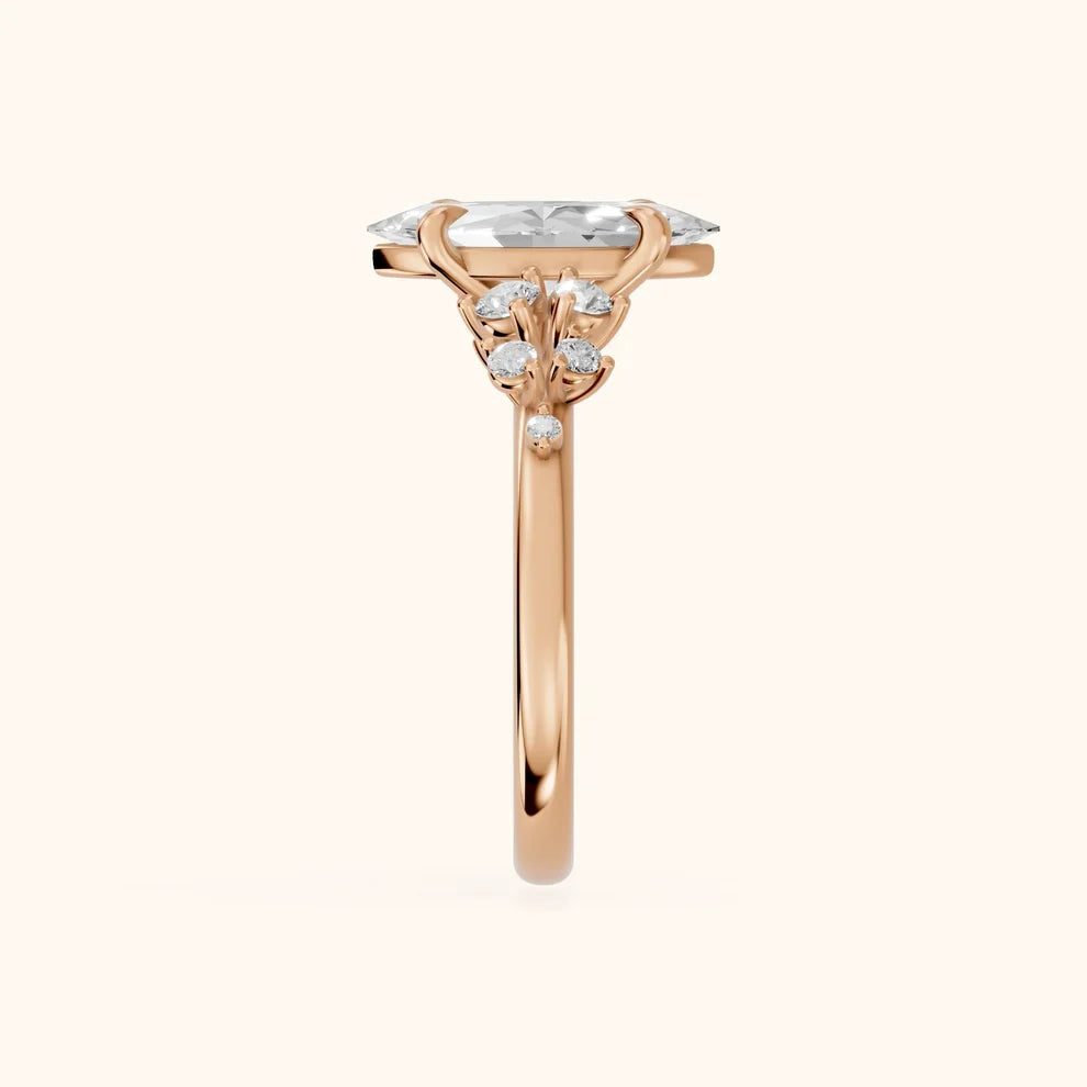 Evelina Bloom Marquise Diamond Engagement & Wedding Ring