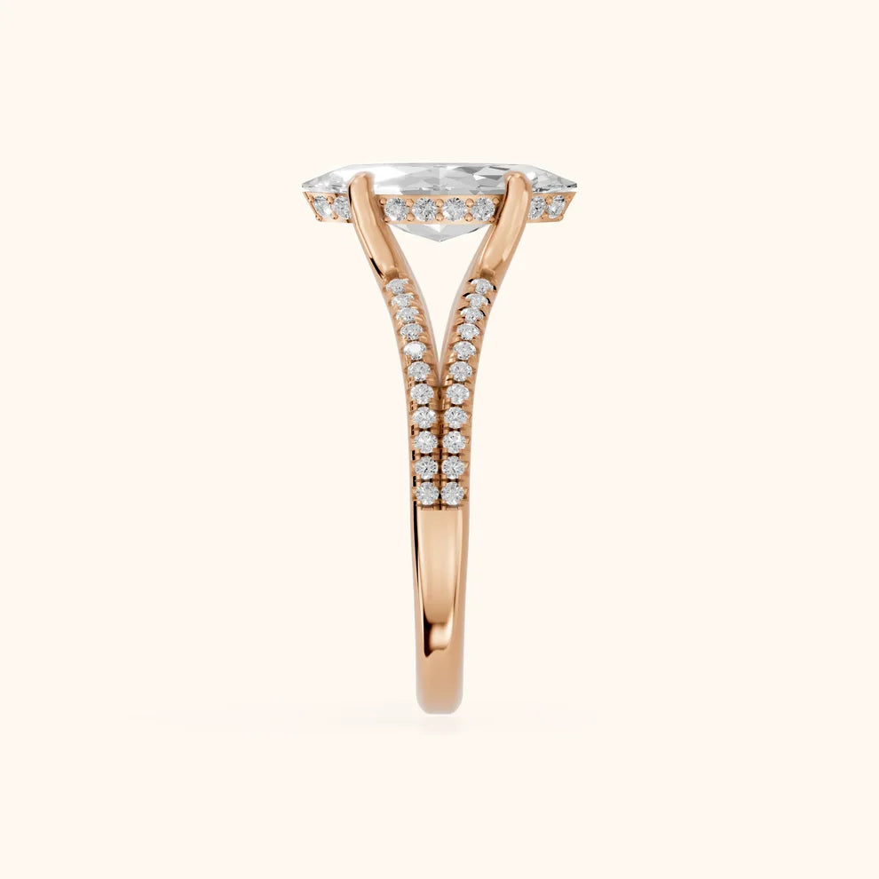 Eternal Embrace Solitaire Marquise Diamond Engagement & Wedding Ring