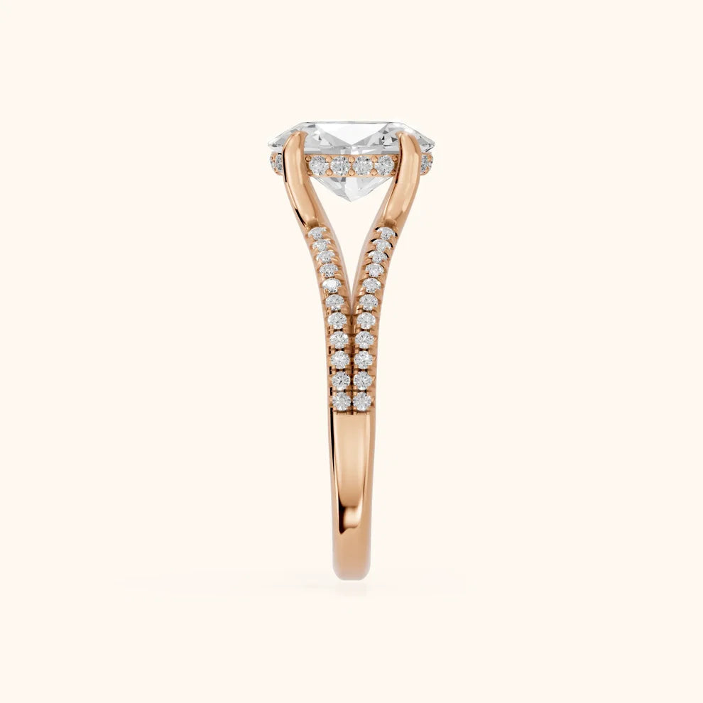 Eternal Embrace Solitaire Oval Diamond Engagement & Wedding Ring