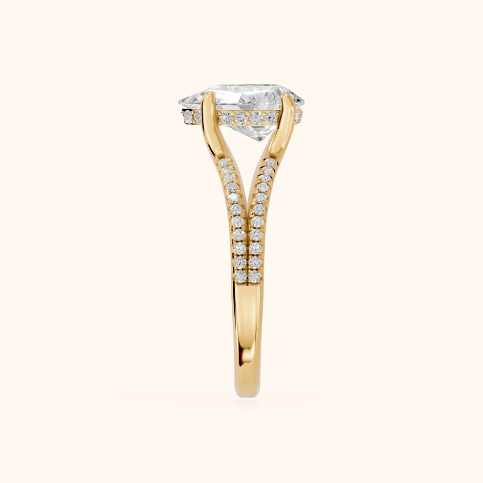 Eternal Embrace Solitaire Pear Diamond Engagement & Wedding Ring