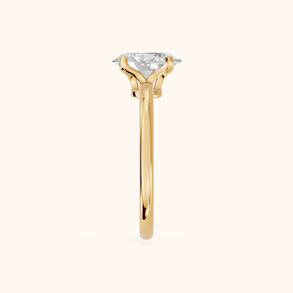 Flora Guardian Solitaire Oval Diamond Engagement & Wedding Ring
