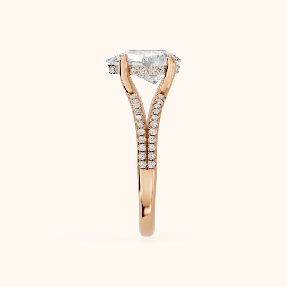 Eternal Embrace Solitaire Pear Diamond Engagement & Wedding Ring