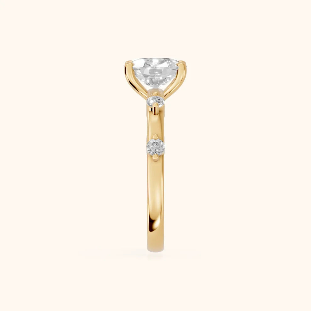 Elena Radiance Solitaire Cushion Diamond Engagement & Wedding Ring