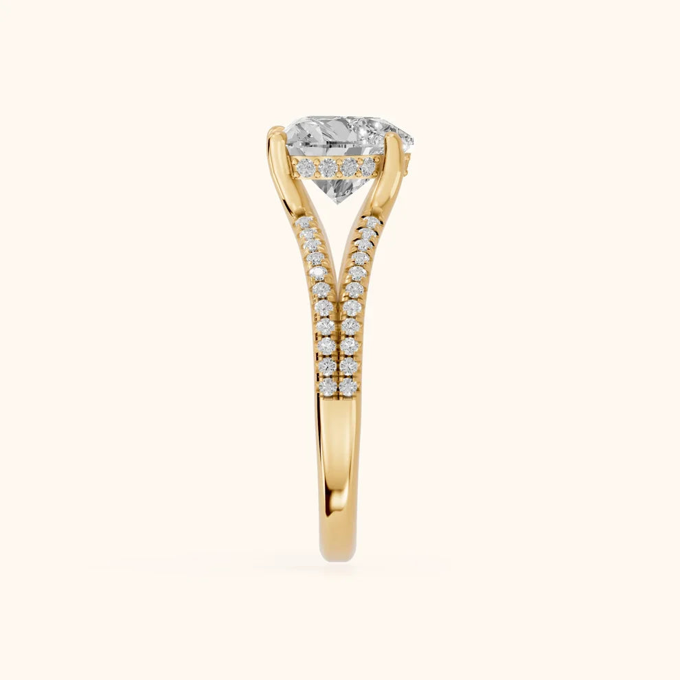 Eternal Embrace Solitaire Heart Diamond Engagement & Wedding Ring