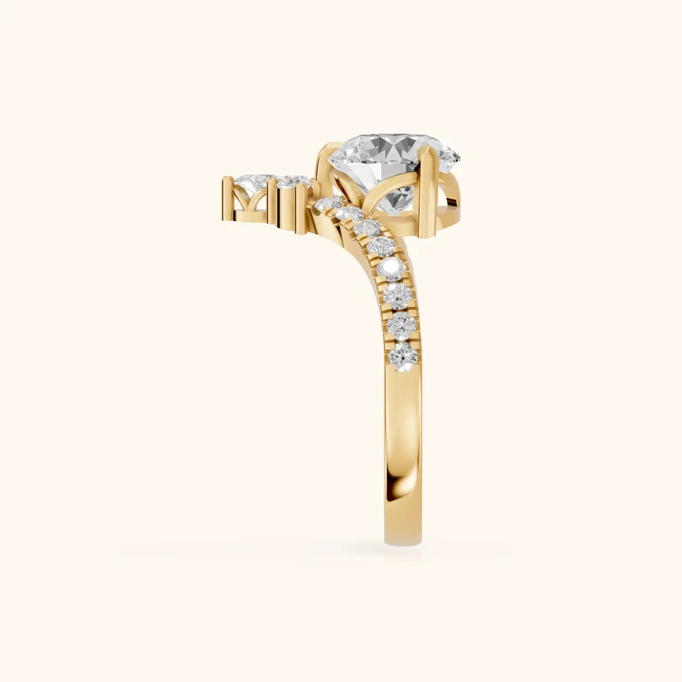 Isabella Legacy Side Stone Round Diamond Engagement & Wedding Ring