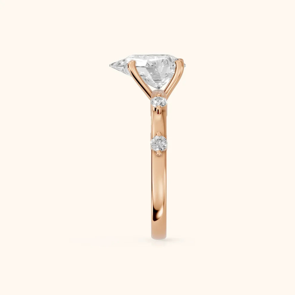 Elena Radiance Solitaire Pear Diamond Engagement & Wedding Ring
