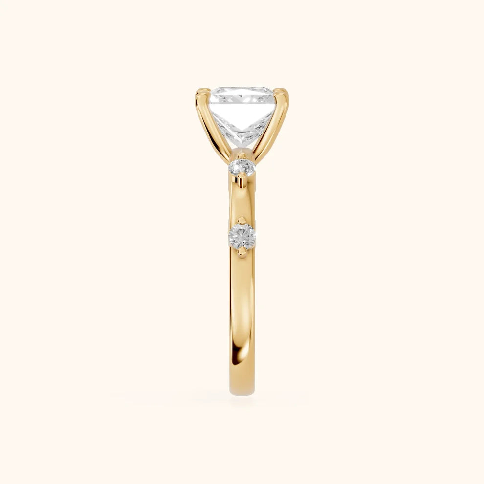Elena Radiance Solitaire Princess Diamond Engagement & Wedding Ring