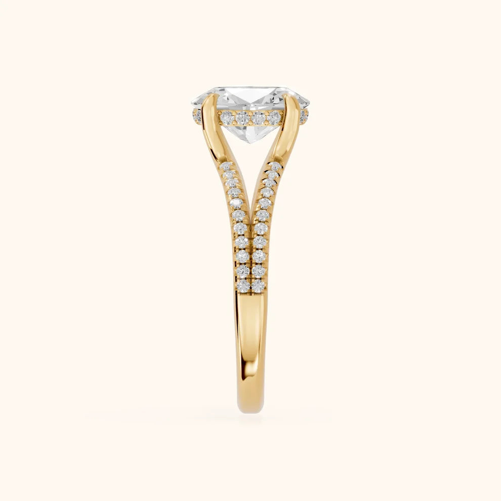 Eternal Embrace Solitaire Oval Diamond Engagement & Wedding Ring