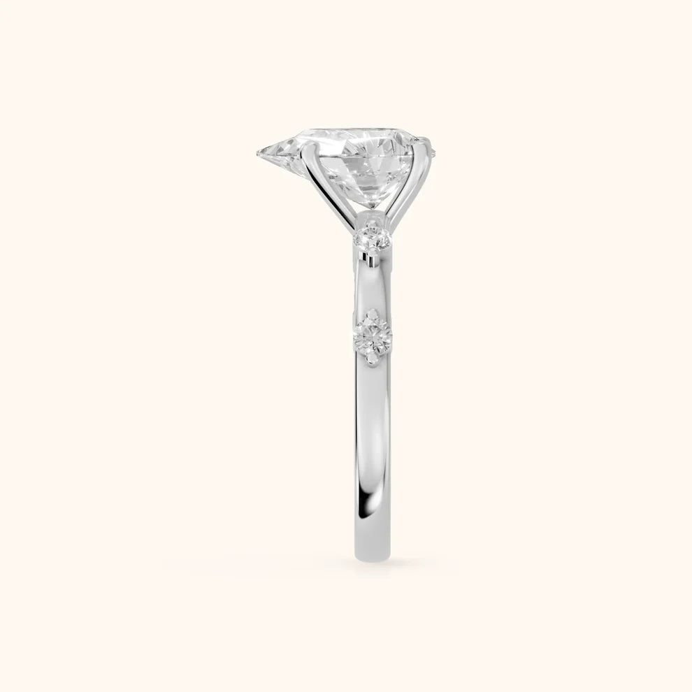 Elena Radiance Solitaire Pear Diamond Engagement & Wedding Ring