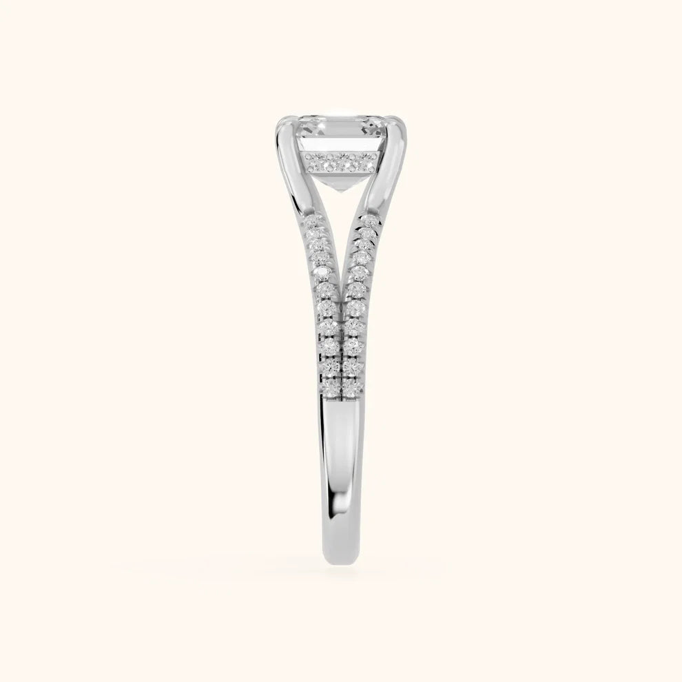 Eternal Embrace Solitaire Asscher Diamond Engagement & Wedding Ring