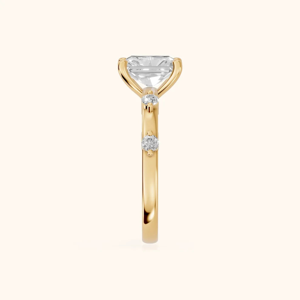 Elena Radiance Solitaire Radiant Diamond Engagement & Wedding Ring