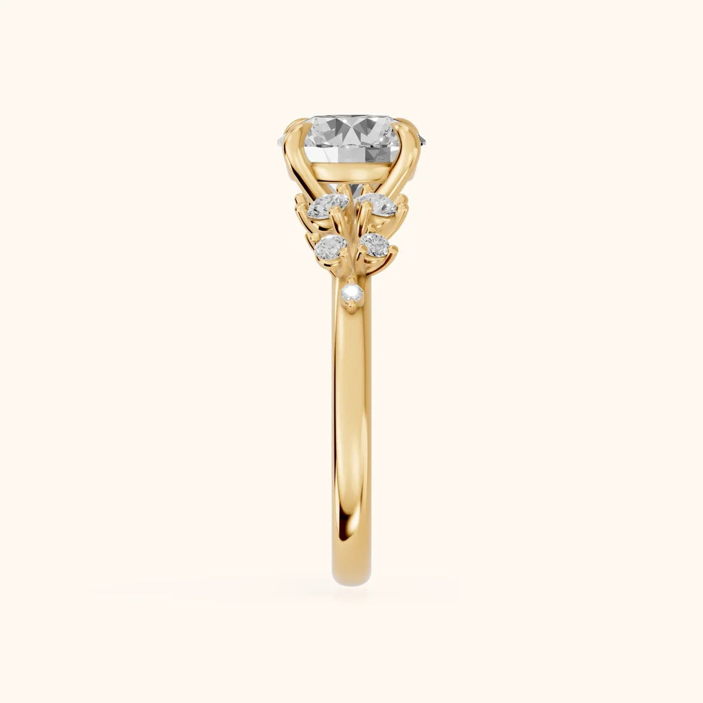 Evelina Bloom Round Diamond Engagement & Wedding Ring