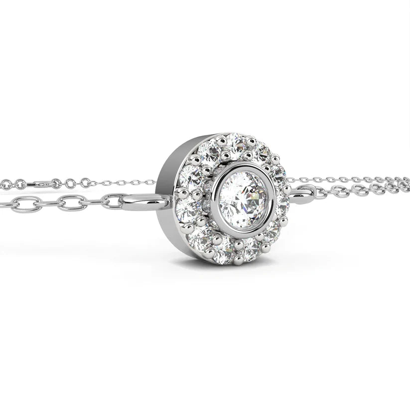 Celestial Halo Round Diamond Bracelet