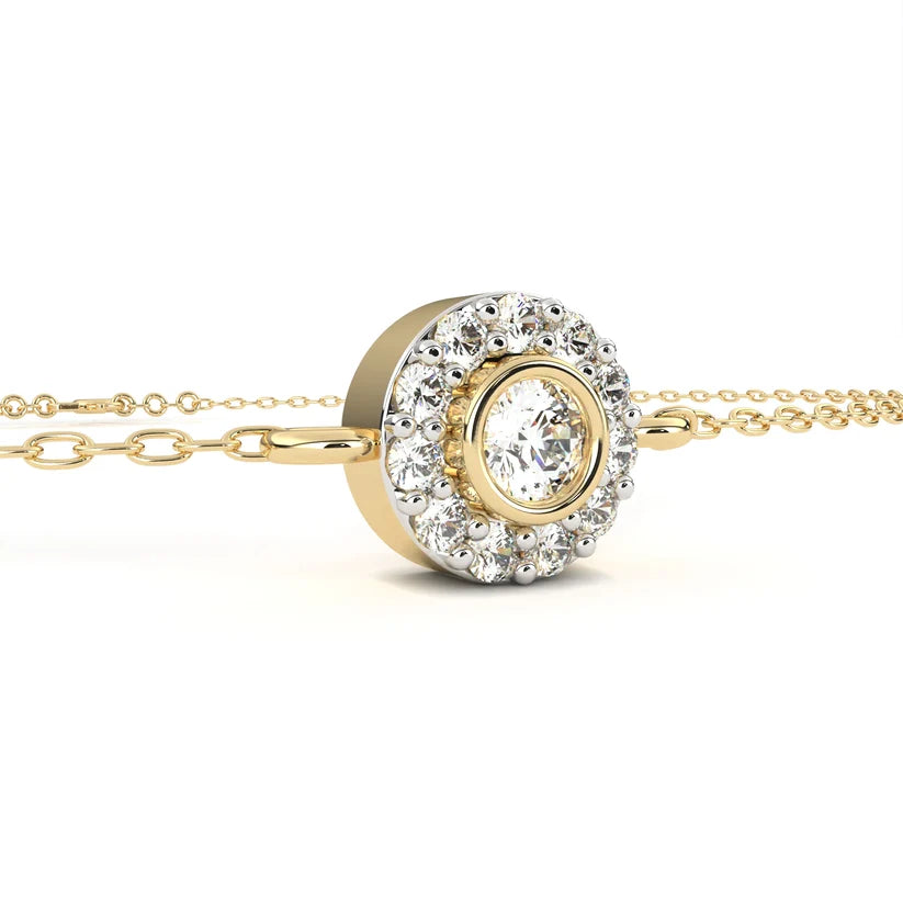 Celestial Halo Round Diamond Bracelet