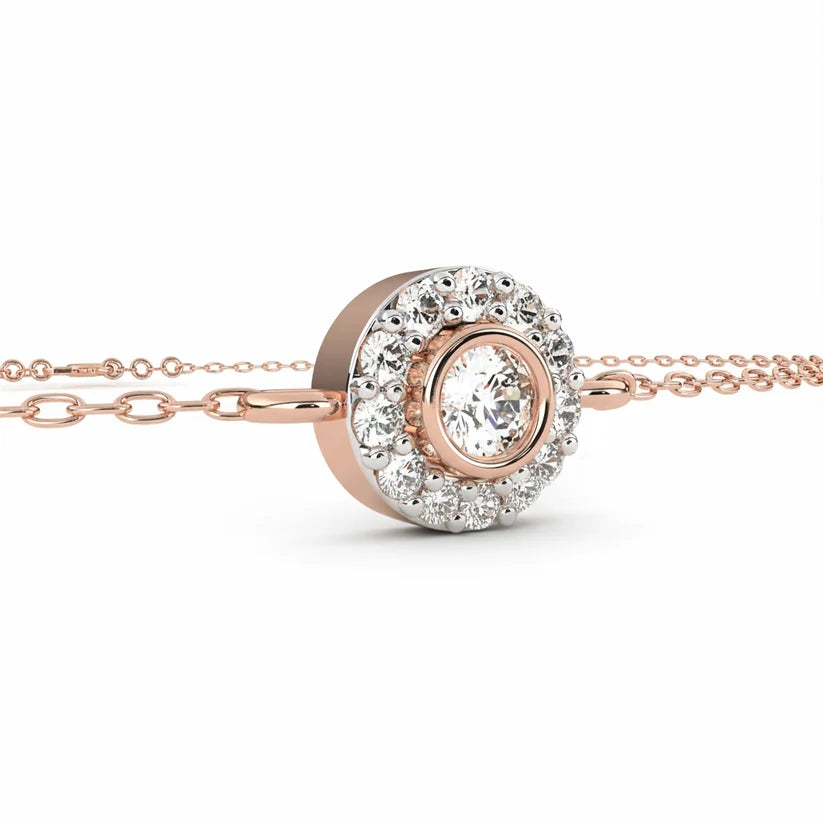 Celestial Halo Round Diamond Bracelet