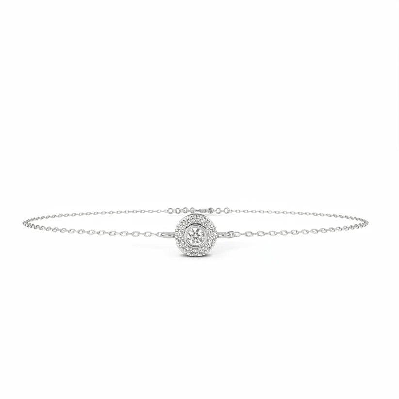 Celestial Halo Round Diamond Bracelet