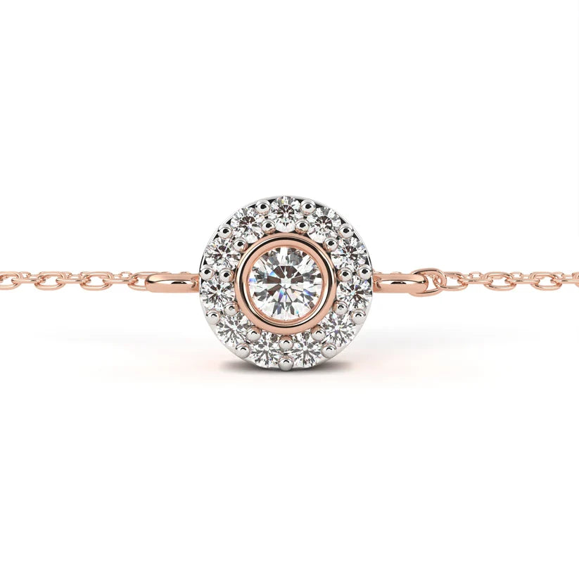 Celestial Halo Round Diamond Bracelet