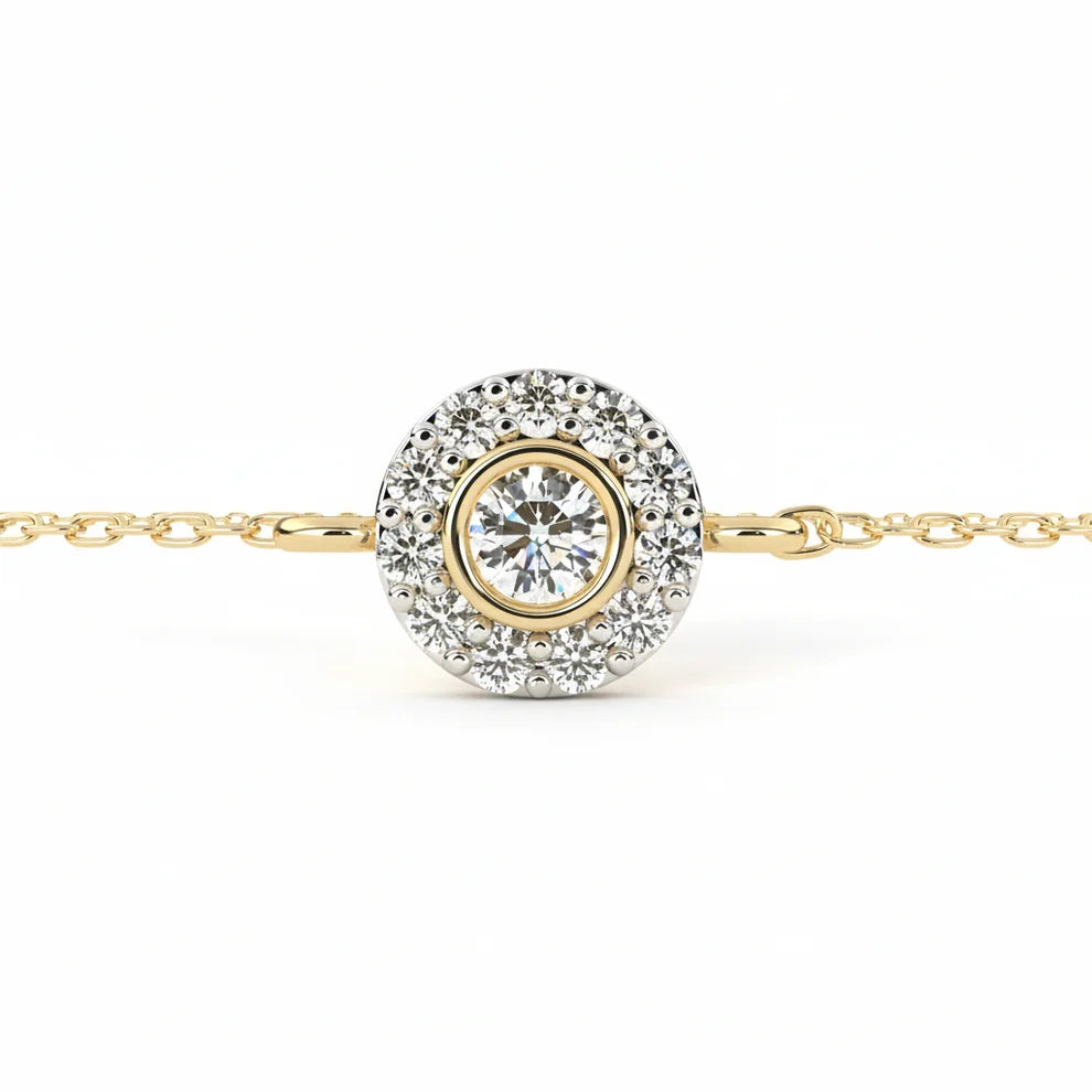Celestial Halo Round Diamond Bracelet