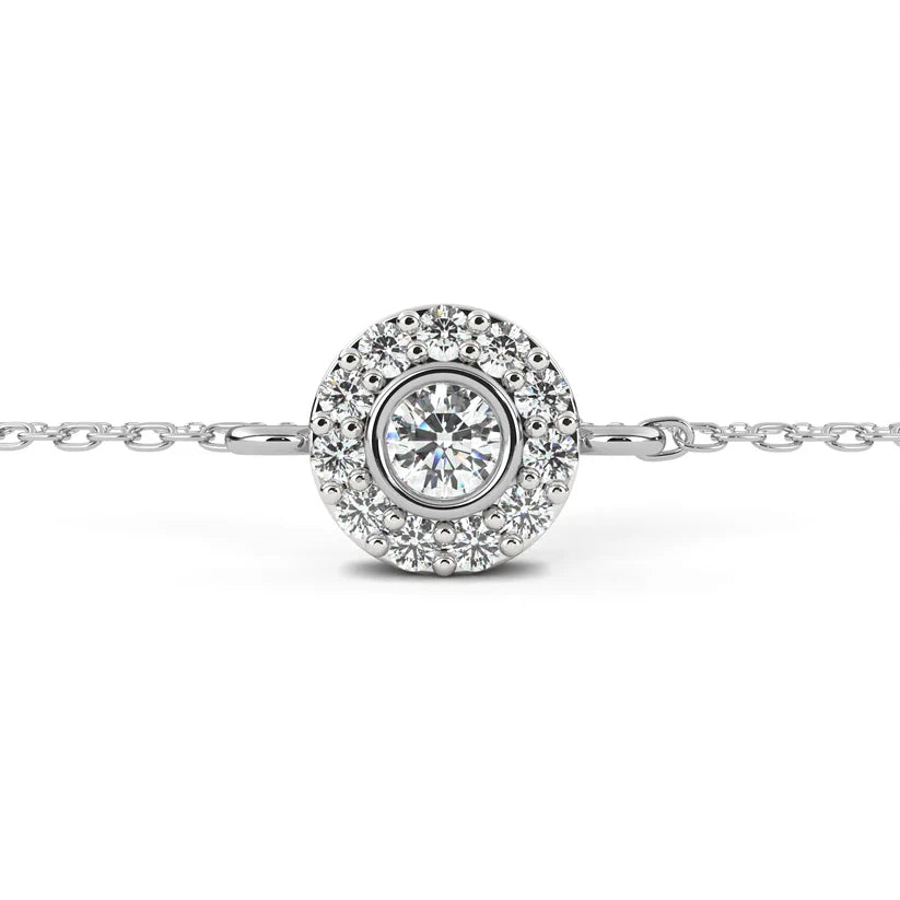 Celestial Halo Round Diamond Bracelet