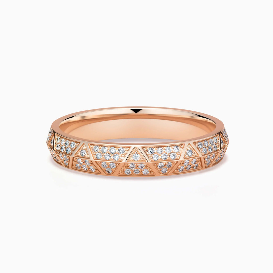 Engraved Diamond Pavé Gold Wedding Rings