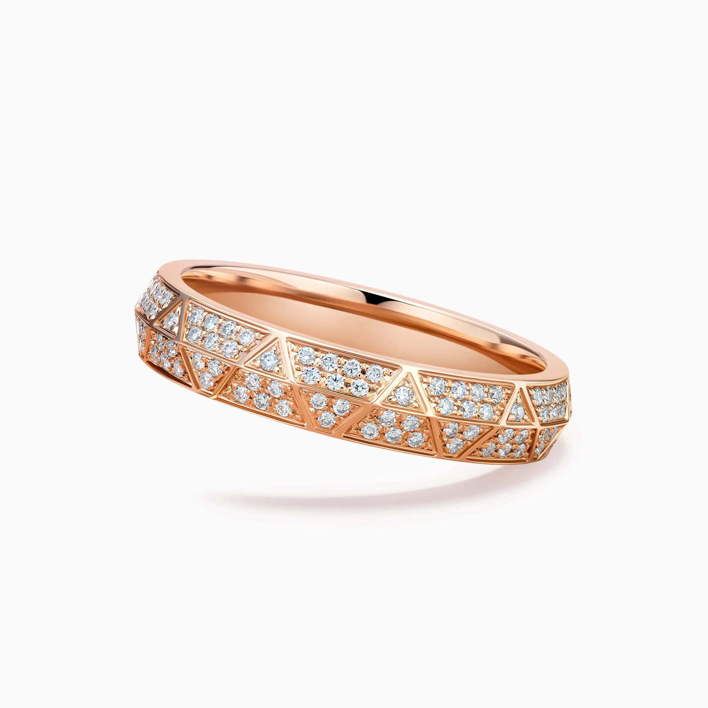 Engraved Diamond Pavé Gold Wedding Rings