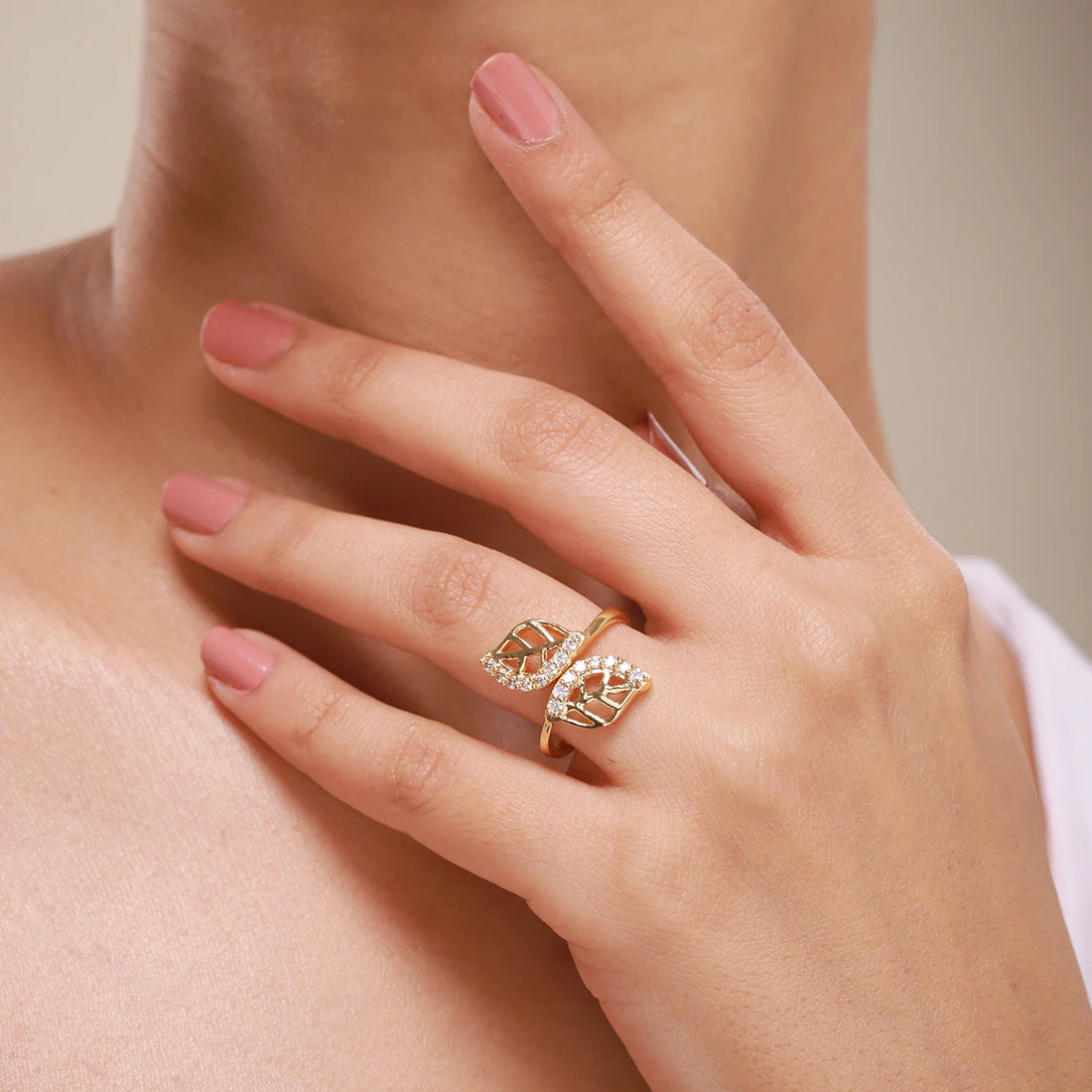 The Verdelle Leaf Diamond Ring