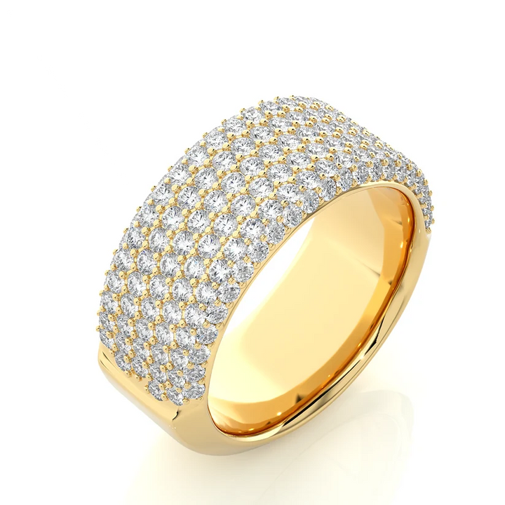 Luxury Gold Diamond Pavé Statement Band Ring